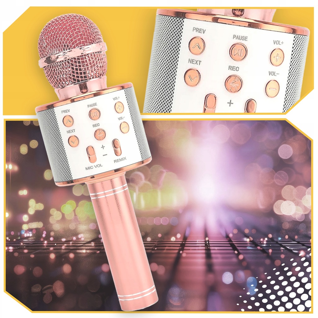 MIKROFON DLA DZIECI bezprzewodowy mikrofon KARAOKE mikrofon Z GŁOŚNIKIEM Marka Lewer